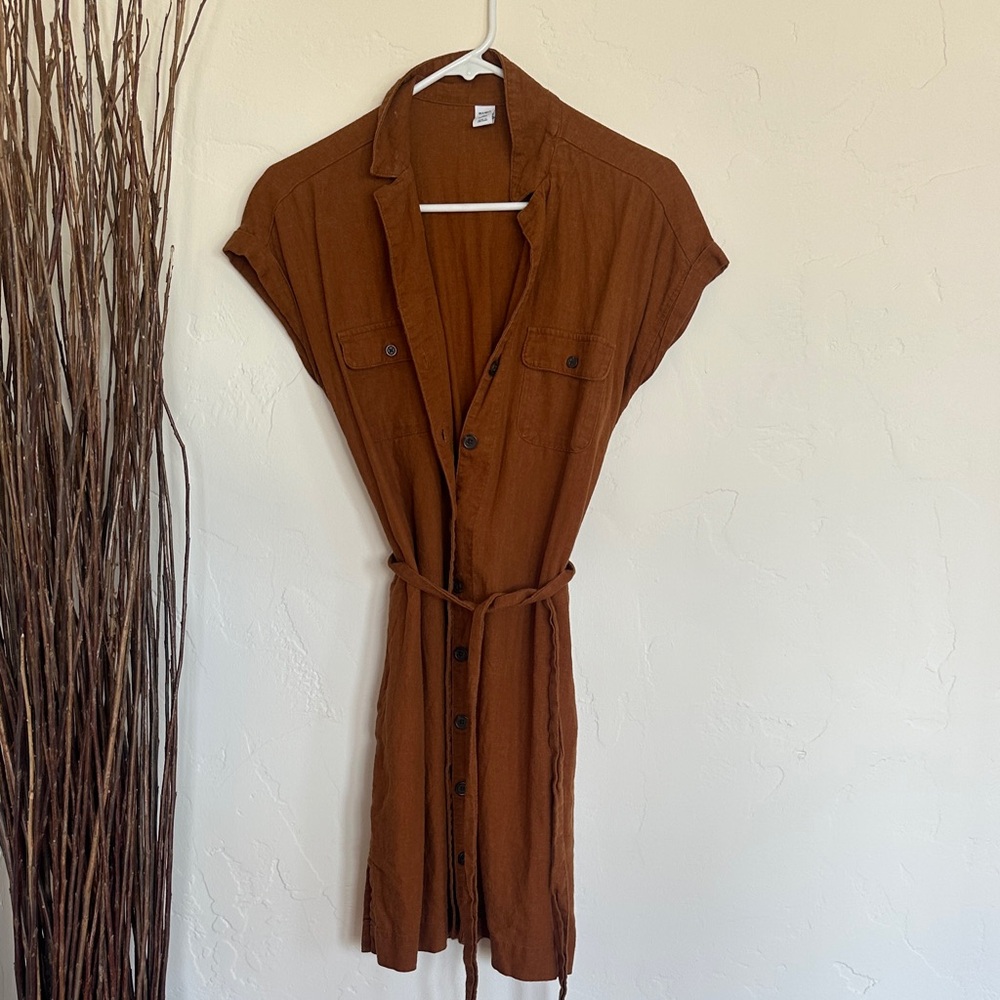 Old Navy Tan Button-Up Dress